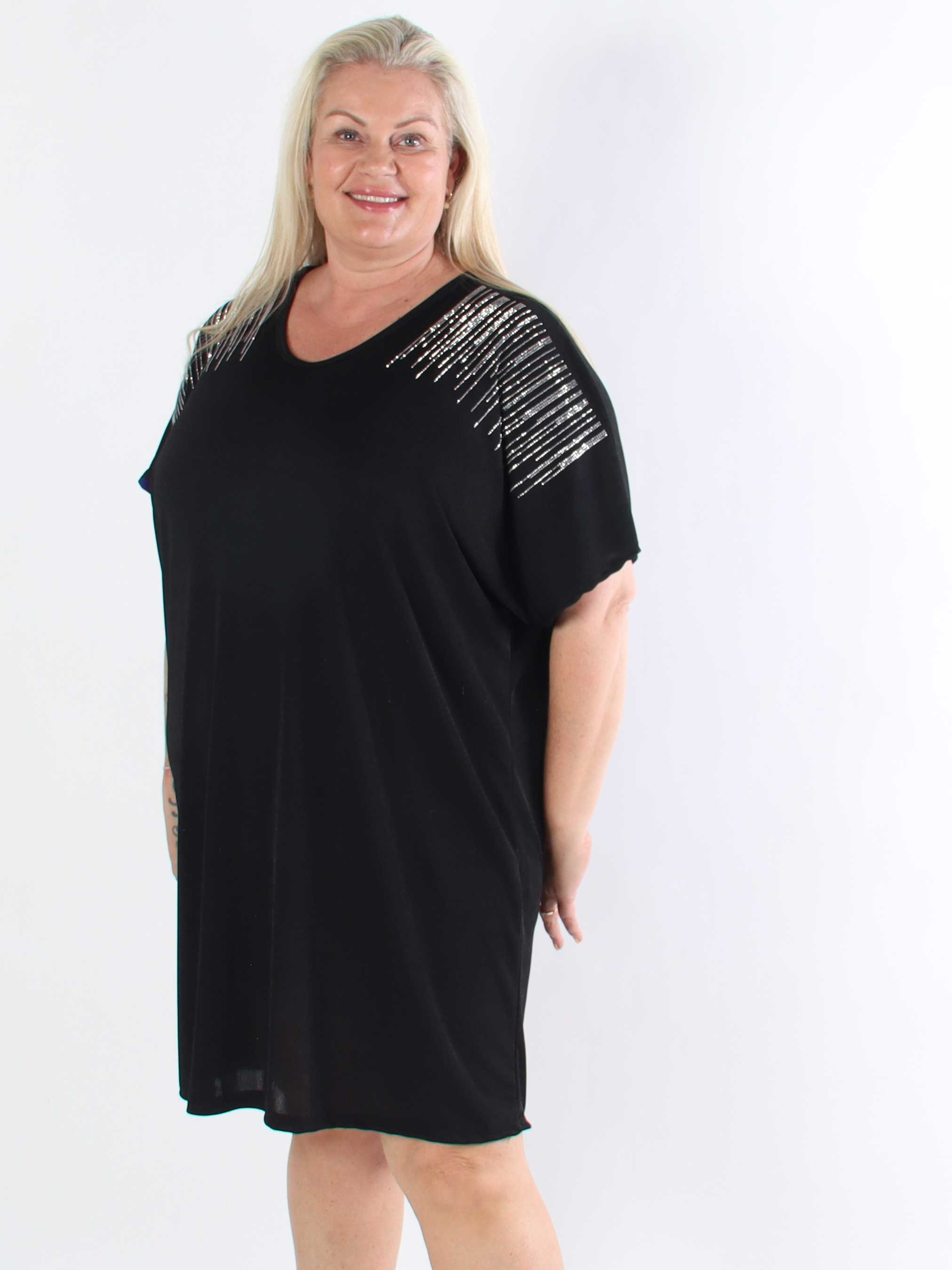 Phoebe - Viskos plus size tunikaklänning strass